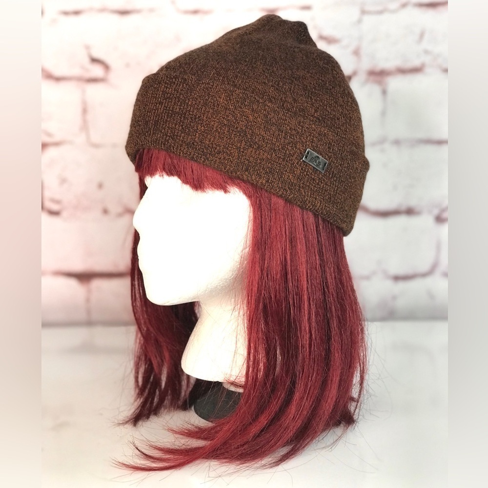 EASTERN MOUNTAIN SPORTS Unisex beanie knit cap hat brown and black One Size NWT - Picture 8 of 12